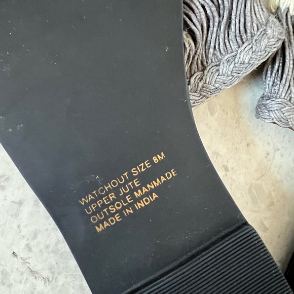 NEW Anthropologie Coconuts By Matisse Slide Sandals Leather Jute Gray White 8 - Picture 5 of 5